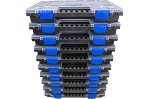 HASKYY sortimentslåda sortimentslåda 10 x Organizer XL – uppdelad och stapelbar – 345 x 249 x 50 mm skåp med smådelar, verkty