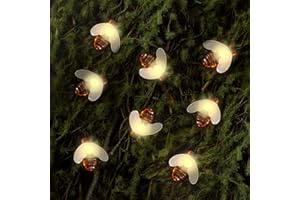 Bryte [50 LED Solar Powered Honey Bee String Lights 7M/24Ft, 8 Lighting Modes, Water Resistant for Outdoor Decoration, Suitable for Patio, Garden, Celebration, Anniversary, Party, Wedding, Yard