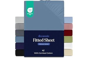 Dreamzie Premium spännlakan 180 x 200 cm, dra-på-lakan för madrasser upp till 27 cm, 100 % jersey bomull, 150 g/m², Oeko-TEX