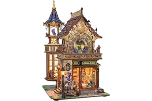 DECOROOM DIY Miniature House Kit, Book Nook Mini House Bookshelf Decor 3D Wooden Puzzle for Adults, Birthday Gift for Family, Friends - Time Magic Club
