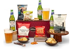 Beer and Pub Snacks Hamper - Gift Hamper with Peroni Lager, Pub Snacks, Crisps, Breadsticks & Corn Kernels – Christmas Gifts for Dad, Birthday Gifts for Men, Pub in a Box - by Hay Hampers