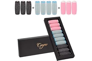 Conpro [10 Pezzi] Pedicure Elettrico Ricambi Compatibile con Scholl Velvet Smooth, 3 Tipi di Rugosità, Pietra Pomice per Piedi per Roll Pedicure, Lima Piedi per Rimuovi Calli Piedi, Esfoliante Piedi