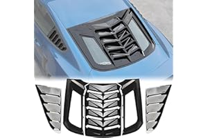 KEWISAUTO Rear & Side Window Louver for Mustang 2015-2021, Windshield Sun Shade Cover Vent GT Lambo Style for Ford Mustang 2015 2016 2017 2018 2019 2020 2021 (Glossy Black)
