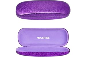 MOLSHINE Bling twarda skorupa etui na okulary, przenośne błyszczące błyszczące etui na okulary dla mężczyzn kobiety dziewczyna badania podróży praca (Fioletowy)