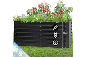 blumfeldt Fioriera da Esterno, Orto Verticale Rialzato da Esterno per Balcone e Giardino, Mini Orto Rialzato per Piantine, Giardino Verticale da Esterno, Impermeabile 432L, 120 x 60 x 60cm (Argento)