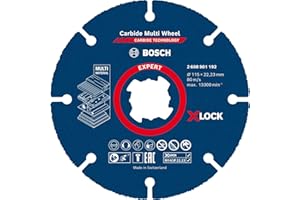 Bosch 1x EXPERT Carbide Multi Wheel X-LOCK Cutting Disc (for Hardwood, Wood with nails, Ø 115 mm, Professional Accessory Small Angle Grinder)