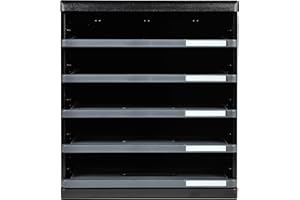 Exacompta - Ref 303714D - Modulo A4 EcoBlack - 350 x 288 x 320mm in Size, 5 Open Drawers (54mm Height), Smooth Opening with Stop, Label Holders - Black/Mouse Grey