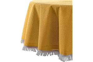 BEAUTEX Wetterfeste Garten Balkon Terrasse Camping Weichschaum Tischdecke, Größe + Farbe wählbar (rund 160 cm, Gelb)