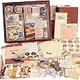 Branzios 346pcs Journal Supplies Kit Vintage Scrapbook Stickers Pack, Art Journal Kit, Bullet Junk Journal Planners DIY Decoration Paper Stickers Craft Kits Notebook Album Aesthetic Tape, (Brown)
