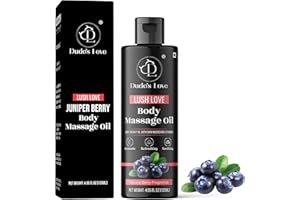 DUDE'S LOVE Organic - Berry Edible Body Massage Oil - Revitalising, Detoxifying & No Stain | Non-Sticky Aromatherapy Oil with Lime & Juniper Berry Essential Oil