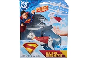 DC Comics, SUPERMAN Up in the Sky! Flying Krypto, RC Toys and Remote Control Toys for Kids, 19-cm Hovering Superdog, For Ages 4 and Up