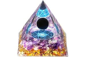 MAIBAOTA 2.4" Amethyst Orgonite Healing Crystals Orgone Energy Tower Gifts for Beginners Accessories Protection Energy Reiki Spiritual Balancing Meditation Chakra Positive Crystal