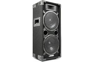 MAX MAX28 - Altavoz pasivo de 800W con Doble woofer de 20 cm (8"), Asas de Transporte, diseño Robusto, Ideal como Caja acústica para DJs, Fiestas o Montaje de Sistemas de Sonido para Discoteca