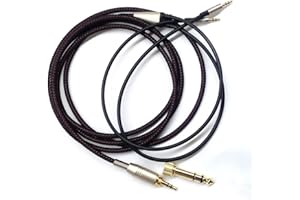 KetDirect Zamienny kabel do słuchawek Hifiman HE400S / HE-400I / HE560 / HE-350 / HE1000 / HE1000 V2 3,5 mm męski i adapter 6,35 mm do gniazda 2,5 mm męski przewód audio HIFI czarny 2 m