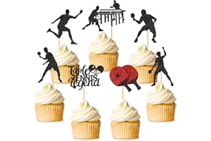 BLUMOMON 28 feltrini da ping pong a tema cupcake, trofeo, racchette, medaglie, ping-pong, targhette da ping pong, divertenti kit per giochi di palla, accessori sportivi a tema