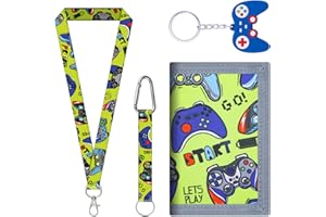 Bofanze Tri-pli Porte Monnaie Enfant Garçon Cool Portefeuille Enfant avec Lanière et Porte-clés, Slim P-orte Feuille Ado Garçons, Polyester po-RTE Monnaie en-Fant avec Poche zippée, Porte-Clés (Vert)