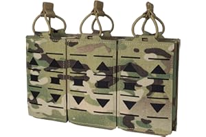 TOPTACPRO Marsupio a tre caricatori Molle Open top Magazine Holder Marsupio tattico per strumenti 500D Nylon