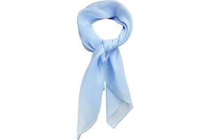 TigerTie Foulard en mousseline fine pour femme - Couleur unie - Dimensions : 58 x 58 cm