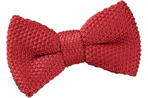 DQT Boys Knit Knitted Casual Plain Pre-tied Bow Tie
