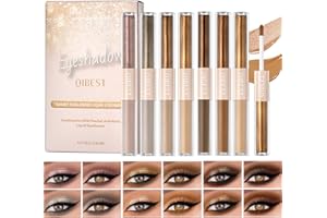 DENESTUP 6pcs Ombre à Paupières Liquide Mate Pailletée,Ombre à Paupières Liquide Pailletée Et Crème Mate 2 En 1, Séchage Rapide, Facile à Appliquer, Ombres à Paupières Mates Et Brillantes Longue Durée