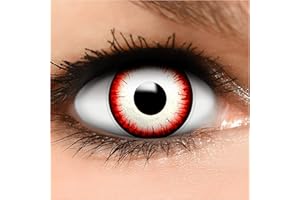 FUNZERA Lentillas de contacto "UNDEAD ZOMBIE" con tatuajes de Halloween, 1 par, sin receta