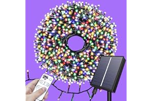 Solarbaby Luci Natale Solari Esterno,8 Modalità 40m 400 LED Luci Esterno Solare Catena Luminosa Impermeabile con Telecomando Timer per Giardino Patio Albero Cancello Festa Natale Decorative,Colorate