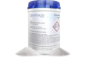 Centra24 Natriumhydroxid, Perlen, 1 KG in Dose, Ätznatron, Laugenperlen, Abbeizen, Lauge, Seife, Reiniger, Kaustisches Soda, NaOH, Seifennatron, Industrie, Labor, Rohrreiniger