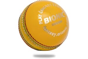 CRICNIX Bionic Cricket Ball for Cricket Bat | 3.8oz Yellow Indoor Cricket Ball Designed for Cricket Net | Swing Ball | Multiple Set Options for Men Cricket Games