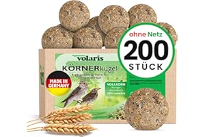Eggersmann volaris 200 Stück Meisenknödel Vollkorn ohne Netz 18 kg | Körnerkugel für Wildvögel | Nährstoffreiches Ganzahresfutter für alle Vogelarten