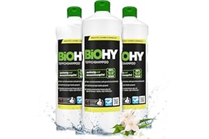 BiOHY Shampoo per tappeti (3 bottiglie da 1l) | Concentrato detergente efficace | ideale per rimuovere le macchie ostinate | ben tollerato dagli animali rispettoso dei materiali (Teppichshampoo)