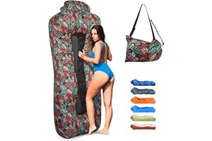 Outplea Sdraio Gonfiabile Leggero, Divano Gonfiabile Portatile con Borsa, Divano Gonfiabile da Campeggio Impermeabile, Letto Gonfiabile per Spiaggia Partito Viaggio, Rosso Tropicale