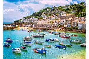 HUADADA Mousehole Village Jigsaw Puzzles for Adults 1000 Piece Historic Fishing Harbour Jigsaws 1000 Pieces for Adults Gifts