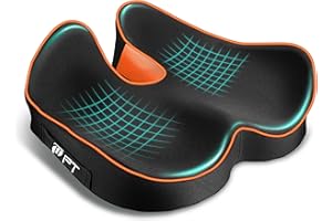 POOTACK Coussin Chaise Coussin Coccyx orthopédique Assise Ergonomique Mousse à Mémoire,Grand Coussin Chaise Bureau pour Soulager Douleurs, Hanches et Coccyx, Fauteuil Roulant et Voiture