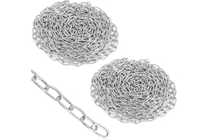 JMIATRY Stainless Steel Chain Sold by the Metre, 3 m Diameter 3 mm Link Chain Sold by the Metre, Chain Stainless Steel Metal Chain for Dog Chain Swing Chains Anchor Chain Hanging Chair Set of 2
