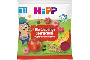 HiPP Bio Lieblings Sternchen (9 x 30g), Kindersnack ab 1 Jahr, Süße nur aus Früchten und Gemüse, in bester Bio-Qualität