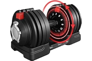 Yaheetech Haltères Musculation 24/40/12/18 kg Haltères Réglables 11/12/16 Niveaux de Poids avec Base de Rangement, Plaques de Poids, Poignée Antidérapante, pour Entraînement à Domicile Bureau Gym