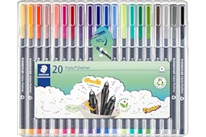 Staedtler-334 ST Estuche con 20 rotuladores, Multicolor, (334 SB20)
