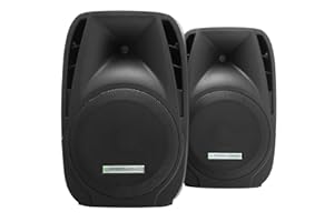 Pronomic PH12 Bühnen- und Konzertlautsprecher, PA-Lautsprecher, Mobile PA-Box für unterwegs, 160 W RMS / 300 W Peak, 12" Woofer, 34mm Hochtontreiber, Input & Thru - SPK kompatibel, Passivbox Paar