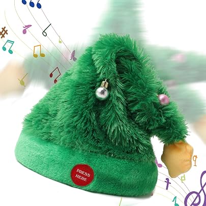 Cappello Di Natale In Peluche Con Orecchie Mobili - Divertente Per Feste, Cosplay E Carnevale