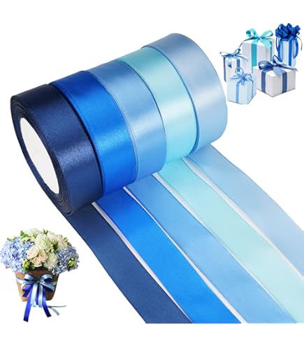 Nastro Doppio Raso Blu Cina 6mm X 25m | Tessuto Italiano Di Qualità | Per Bomboniere, Decorazioni - Foto 10