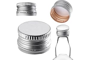 KADAX Tappo a vite 28 x 18 mm per bottiglie, tappo a vite in alluminio, tappo a vite per bottiglie di vino, succhi e liquori (argento, 10 pezzi)