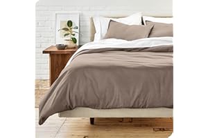 Bare Home Set Copripiumino 220 x 200 cm - Copripiumino in Microfibra 220 x 200 e 2 Federe (220 x 200/80 x 80 x 2, Tortora)