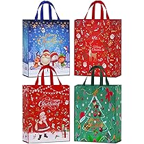 Large Size Christmas Tote Bags, 4pcs 60 X 55 X 20cm Non-woven Fabric Gift Bags Christmas Shopping Bags Large For Gift Wrapping Decoration