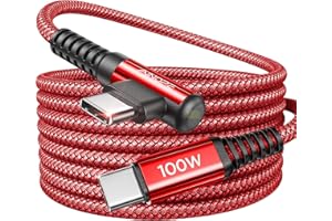 AINOPE 100W USB C na USB C Kabel PD 3.0 Kabel do szybkiego ładowania USB C trwały nylon do iPhone 16 Pro Max 15 14 13/Samsung Galaxy S24 S23 S22/iPad Pro Air mini Macbook Redmi, 3M, czerwony