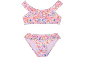 POWER FLOWER Costume da Bagno per Ragazze Set Bikini Due Pezzi Set Tankini Costume da Bagno per Ragazze 2-14 Anni