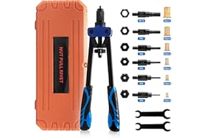 JOISIDE Rivettatrice per Inserti Filettati,14" Rivetto Dado con 275 Dadi e 6 Mandrini Metrici