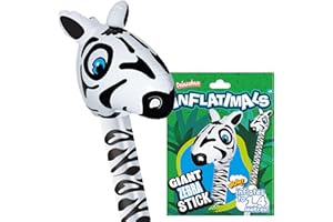 Inflatimals – Zebra z Deluxebase. Olbrzymie dmuchane zabawki w kształcie zwierząt z safari. Doskonałe nadmuchiwane prezenty lub dekoracje na imprezę dla dzieci.