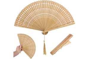 YHNDECO Abanico Artesanal Abanicos de Madera Abanico Tejido a Mano Abanico de Madera Sólida Abanicos Originales Elegantes Abanico Grande Abanico Pequeño Lote de Abanicos para Bodas Bailes Fiestas