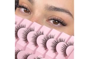 ‎ONLYALL Onlyall Natürliche Wimpern Wispy Strip Lashes Natürlicher Look Falsche Wimpern ausgestellte Künstliche Wimpern Katzenaugenwimpern Weiche Cateye Eyeashes Fake 7 Paar DK-06