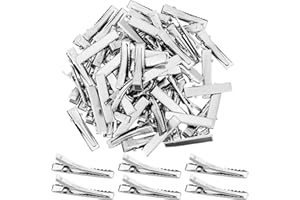 TADIPRI 200 Piezas de Pinzas de Pelo de Cocodrilo Pinzas de Pelo de Pico de Pato de Metal Horquillas de Una Sola Punta Para Peinar el Cabello Accesorios de Bricolaje